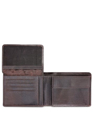 mano Don Luca - Geldbörse 13 cm (cognac) in dunkelbraun
