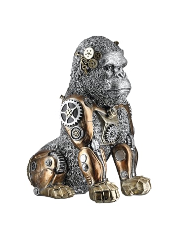 GILDE Figur Steampunk Gorilla silberfarben - (H) 31 cm