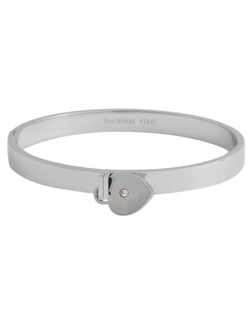 Adeliás Damen Armband Herz aus Edelstahl 16 cm in silber