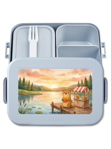Mr. & Mrs. Panda Bento Box Otter See Pommes Design ohne Spruch in Blau Pastell