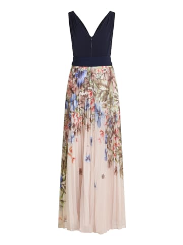 Vera Mont Abendkleid mit Plissee in Patch Dark Blue/Cream
