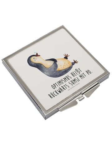 Mr. & Mrs. Panda Taschenspiegel Pinguin Lachen mit Spruch in Weiß