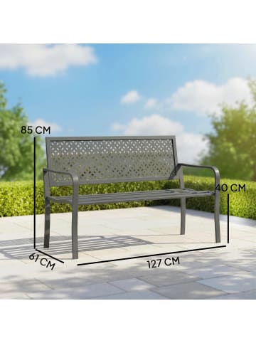 Outsunny Gartenbank,127cm x 61cm x 85cm,grau