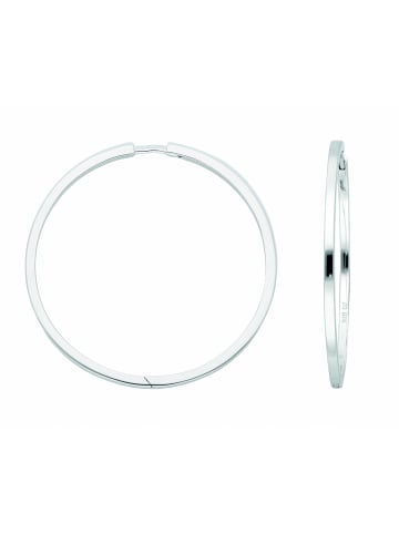 Adeliás Damen 925 Silber Ohrringe / Creolen Ø 42,6 mm in silber
