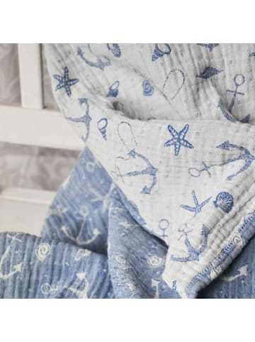 Schmusewolke Musselindecke Ankerliebe 200x150cm