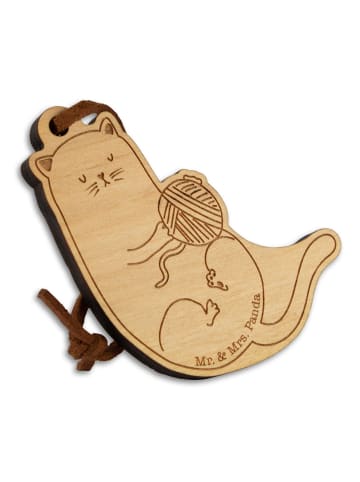 Mr. & Mrs. Panda Schlüsselanhänger Katze Wolle ohne Spruch in Braun