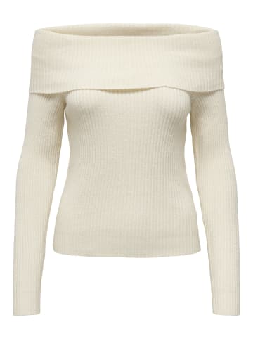 ONLY Weicher Strickpullover Schulterfrei Bequem Warm in Creme