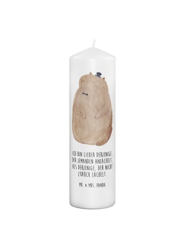 Mr. & Mrs. Panda Kerze Murmeltier mit Spruch in Weiß