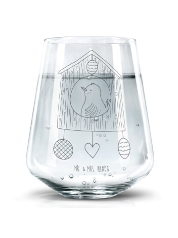 Mr. & Mrs. Panda Trinkglas Vogelhaus Home ohne Spruch in Transparent