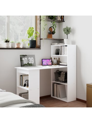 HOMCOM Schreibtisch-120L x 55B x 120H cm-Weiß