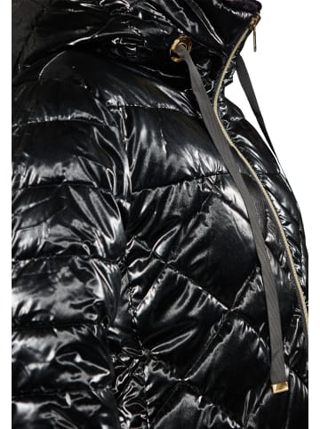 Albee Women Langer Steppmantel in Schwarz