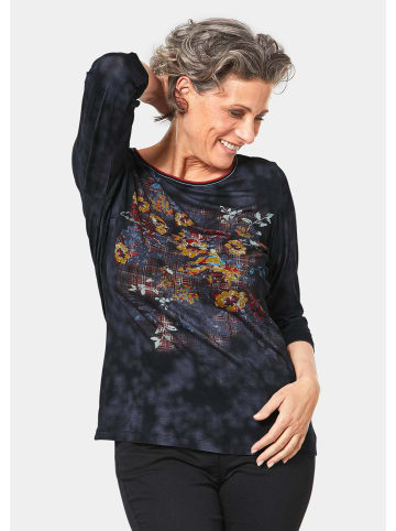 GOLDNER Druckshirt Atmungsaktives Druckshirt in marine / gemustert