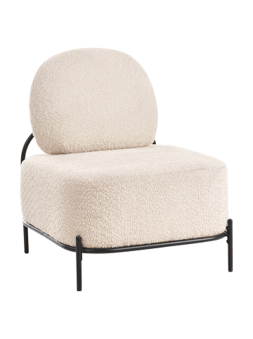 Beliani Sessel LUNDE in Beige/Schwarz - (W) 67 x (H) 81 x (L) 74 cm