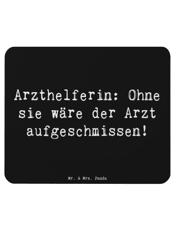 Mr. & Mrs. Panda Maus Pad Spruch Arzthelferin Herz mit Spruch in Schwarz