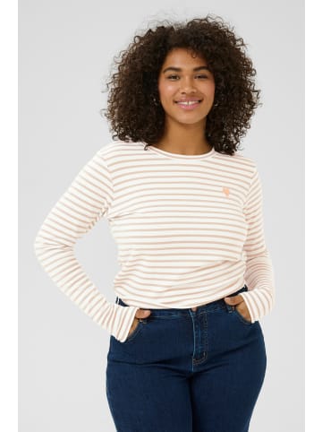 KAFFE curve Langarm-Shirt KClia Regular fit in Chalk/Beige, Peach Heart