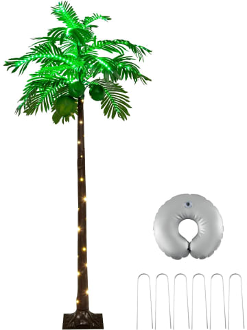 COSTWAY 180cm Künstliche beleuchtete Palme in Grün