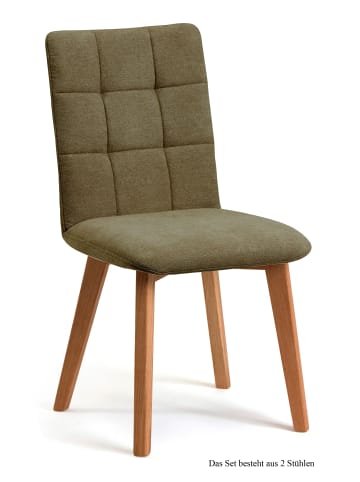 58 aufm Kessel ESSZIMMERSTUHL (2er-Set) Dareen 47x91x60 Eiche geölt/Olivgrün