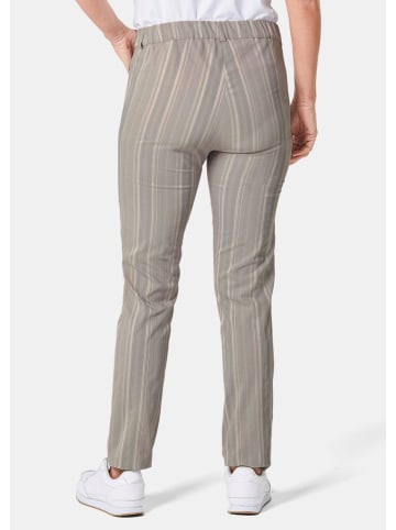 GOLDNER Struktur-Hose Sportliche Strukturhose in elastischer Ware in zement