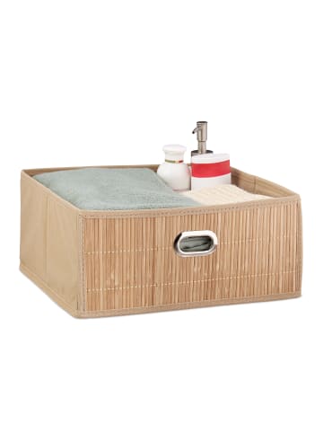 relaxdays 4 x Aufbewahrungskorb in Natur - (B)31 x (H)14 x (T)31 cm