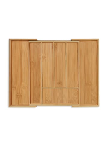 relaxdays Besteckkasten in Natur - (B)28,5 x (H)5 x (T)35,5 cm