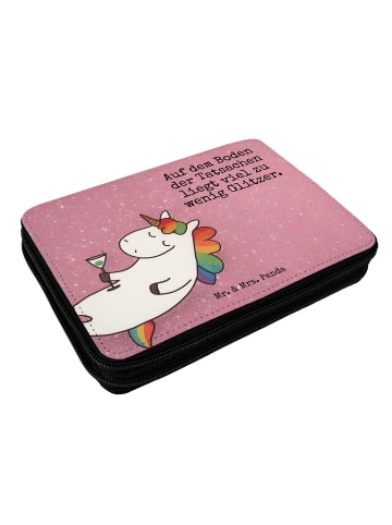 Mr. & Mrs. Panda Federmappe Einhorn Blümchentail Design mit Spruch in Weiß