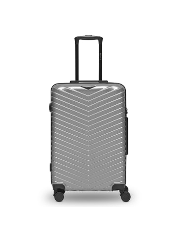 Redolz Essentials 18 4 Rollen Trolley 66 cm mit Dehnfalte in Metallic-Silver Shiny