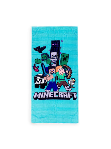 COFI 1453 Minecraft Strandhandtuch Kinderhandtuch Baumwolle Strandtuch in Blau