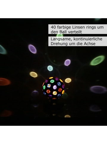 SATISFIRE Disco Ball drehender LED Lichteffekt in bunt
