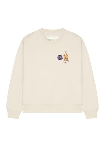 wat? Apparel Sweatshirt Funny Cat in Natural Raw