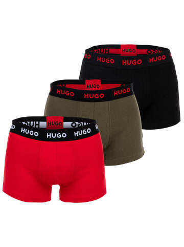 HUGO Boxershort 3er Pack in Schwarz/Rot/Grün