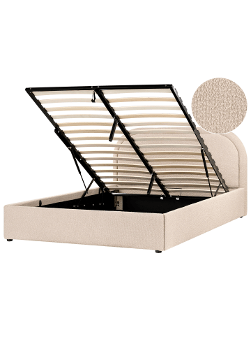Beliani Doppelbett QUILLIEN in Beige - (W) 152 x (H) 91 x (L) 217 cm