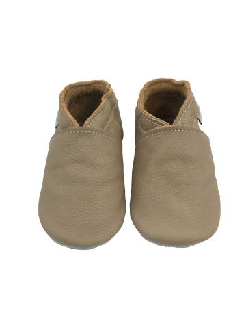 Yalion Leder-Krabbelschuhe in Hellbraun