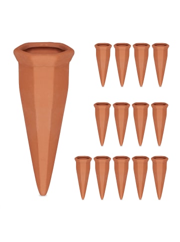 relaxdays 14 x Tonkegel in Terrakotta - (B)5 x (H)13 x (T)4,5 cm