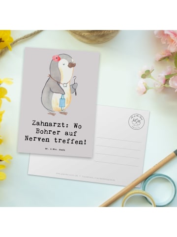 Mr. & Mrs. Panda Fotokarte Zahnarzt Nerven mit Spruch in Grau Pastell