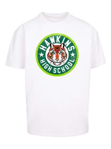 F4NT4STIC Oversize T-Shirt Stranger Things Hawkins Tiger Circle in weiß