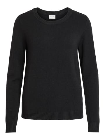 Vila Dünner Rundhals Strickpullover VIRIL in Schwarz