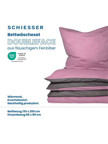 Schiesser Feinbiber Wendebettwäsche in Rosa