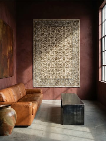 KADIMA DESIGN Teppich Kurzflor Strapazierfähig ADUR Vintage Wohnzimmer in Erdtöne-Grün