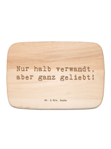 Mr. & Mrs. Panda Frühstücksbrett Spruch Halbbruder Liebe mit Spruch in Transparent