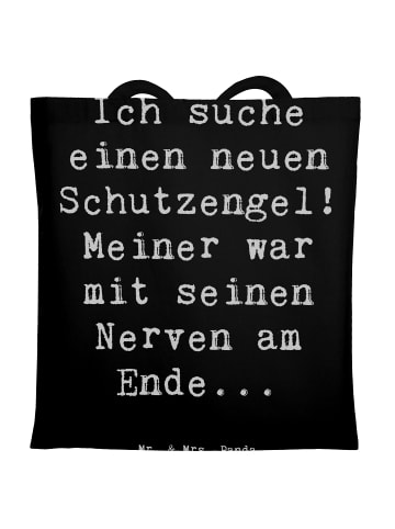 Mr. & Mrs. Panda Uni Tasche Spruch Neuer Schutz mit Spruch in Schwarz