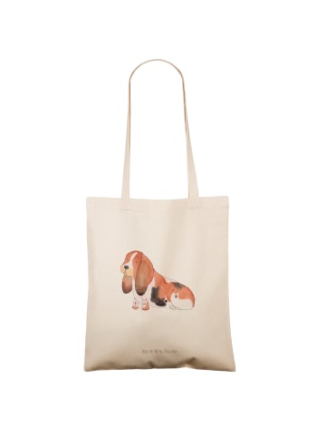Mr. & Mrs. Panda Henkeltasche Hund Basset Hound ohne Spruch in Creme