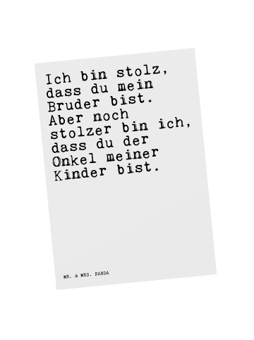 Mr. & Mrs. Panda Postkarte Ich bin stolz, dass... mit Spruch in Weiß