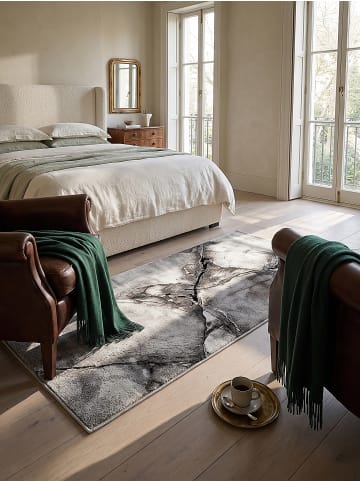 KADIMA DESIGN Läufer Abstrakt pflegeleicht Wohnzimmer Schlafzimmer Flur Esszimmer in Grau