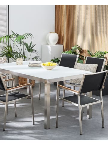 Beliani 6er-Set Esszimmerstuhl GROSSETO in Schwarz/Silber/Braun