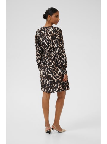 Kaffe Kleid KAmille Tight fit in Black/Brown Graphic Animal