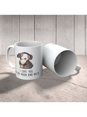 Mr. & Mrs. Panda Kindertasse Hund Entspannen mit Spruch in Weiß