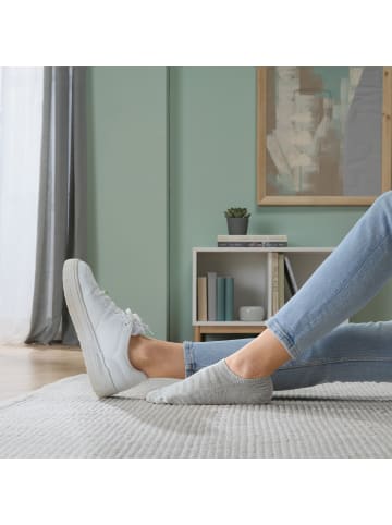 camano Baumwolle Unisex-Sneaker-Socken 5 Paar mesh ventilation in hellgrau