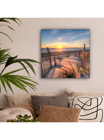 MuchoWow Leinwand Bilder Sonnenuntergang Strand