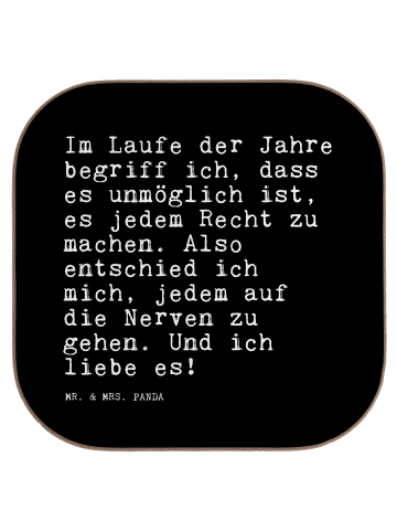 Mr. & Mrs. Panda Untersetzer für Gläser Im Laufe der Jahre... mi... in Schwarz