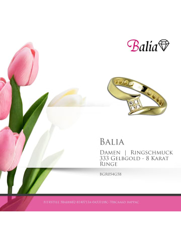 BALIA 333 Gelbgold - 8 Karat Damen Ringe Viereck gold Fingerring 58 (18,5)